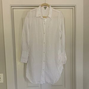 J.Crew Linen Button Up Swim Cover Up